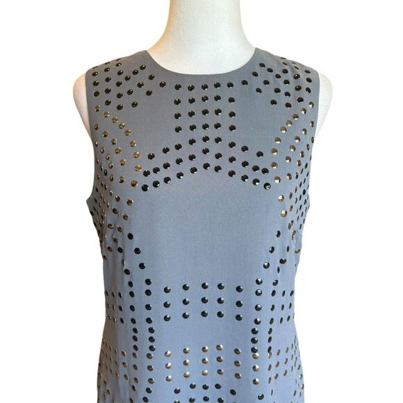 Cynthia Rowley Silk Studded Mini Dress Slate Blue Gray Womens Size 8 - Picture 4 of 12